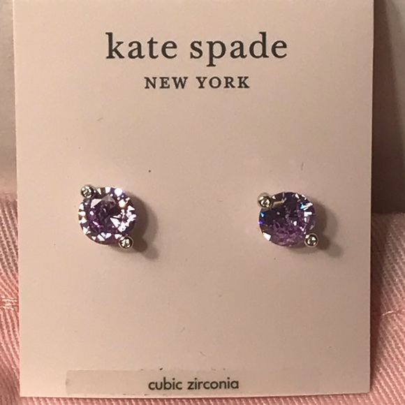 Kate Spade Duo Prong Light Amethyst Stud Earrings - Picture 6 of 12